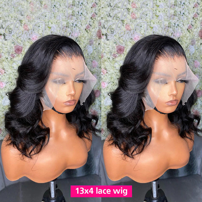 Body Wave Short bob Wigs 13x4 Lace Front Wigs Human Hair 100% Real Human Hair Wig Pre Plucked