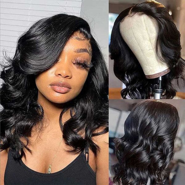 Body Wave Lace Front Wigs Natural Black Human Hair Hair Color