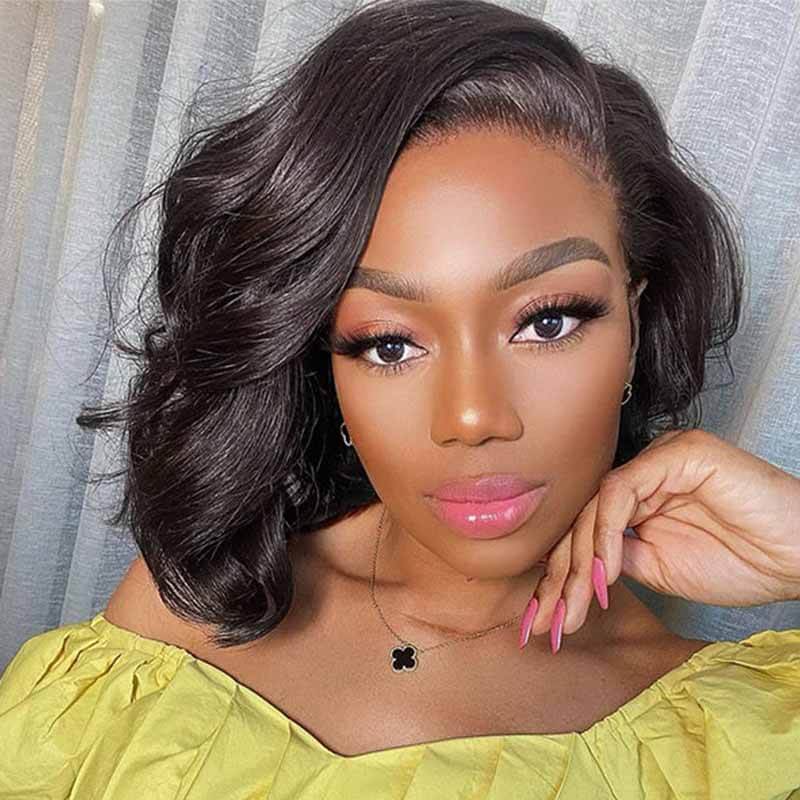 Body Wave Short Human Hair 13X4 Lace Frontal Wig | Gorgeous Curls