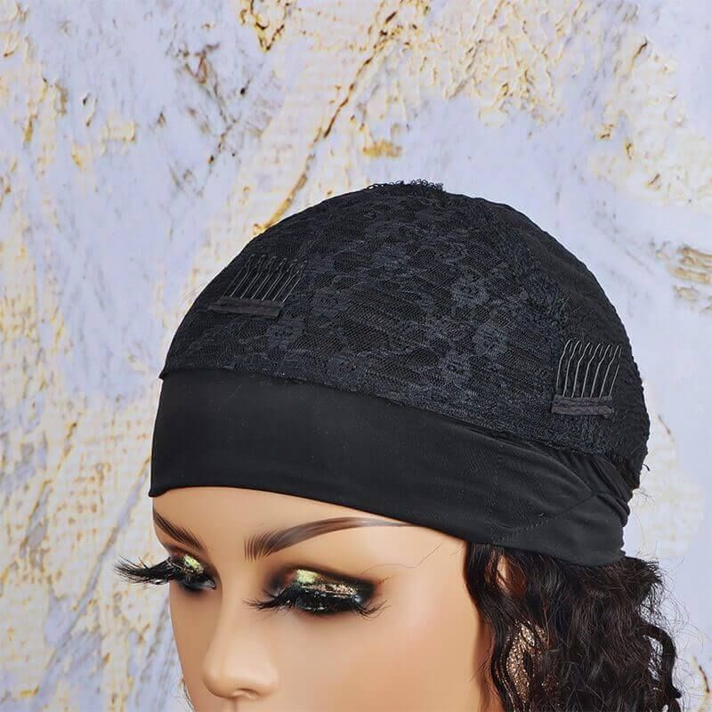 Brazilian 100% Human Hair Headband Scarf Wig Curl 180% Density