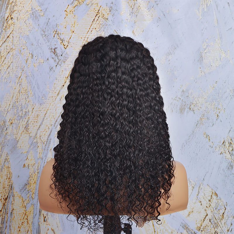 Easy Install Deep Curl Headband Wig 150% Density Human Hair