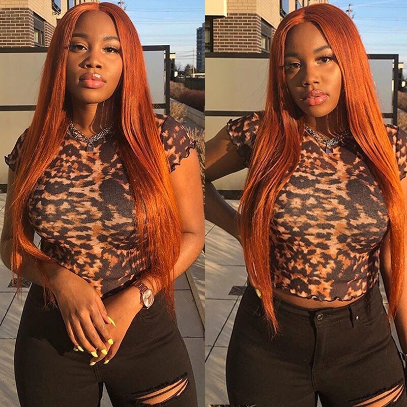 Glueless 13X6 Lace Wig 180% Density #350 Color Human Hair