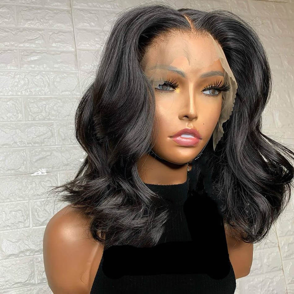 Body Wave Short bob Wigs 13x4 Lace Front Wigs Human Hair 100% Real Human Hair Wig Pre Plucked