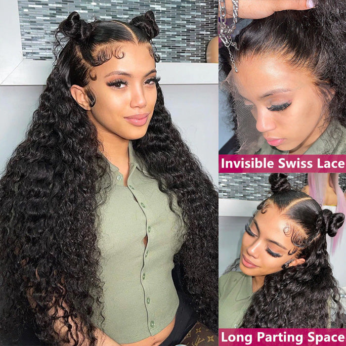 Deep Wave 13x4 HD Transparent Lace Front Wigs Virgin Human Hair | Glueless Wig