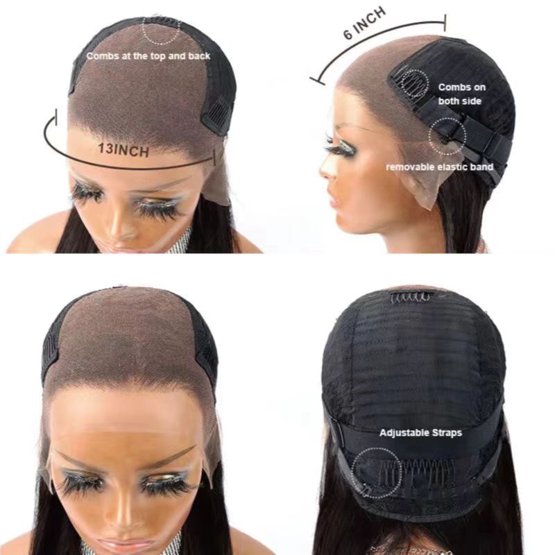 Natural Wavy Free Part Human Hair 13x6 Lace Front Wigs