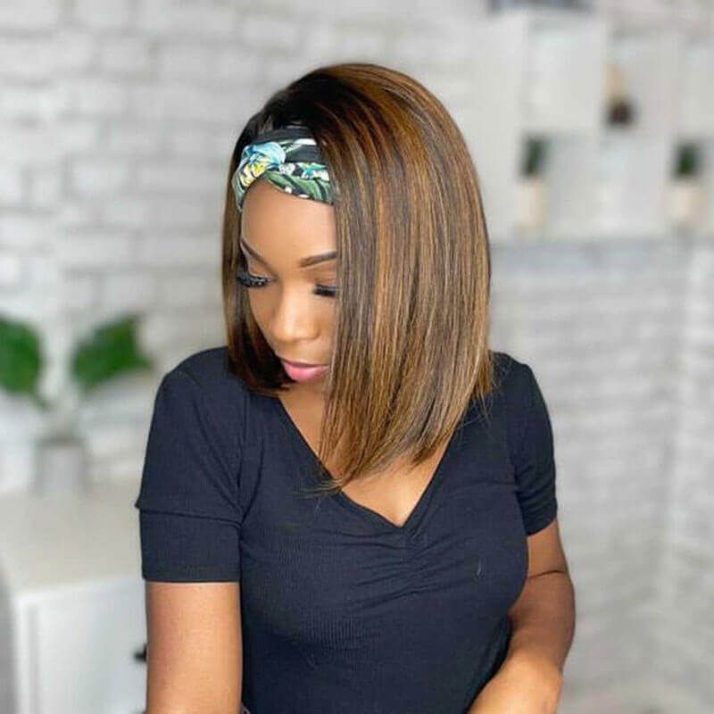 Easy Install Straight Human Hair Affordable Headband Wig 26p2# Color