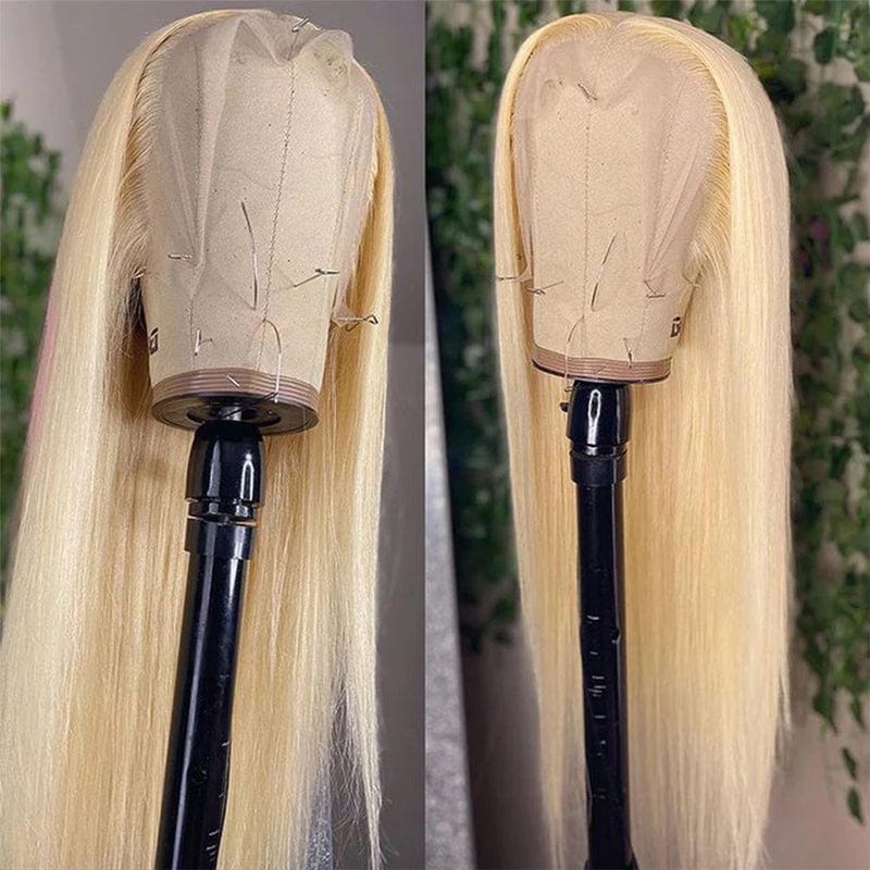 13x4 Lace Frontal Wig 613 Blonde Straight 100% Virgin Hair 180% Density Pre-plucked