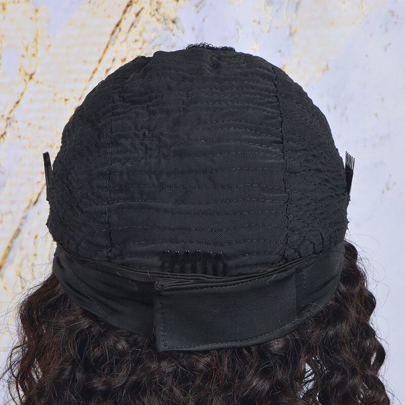 African Kinky Curly Natural Black Human Hair Easy Install Put On & Go Headband Wig