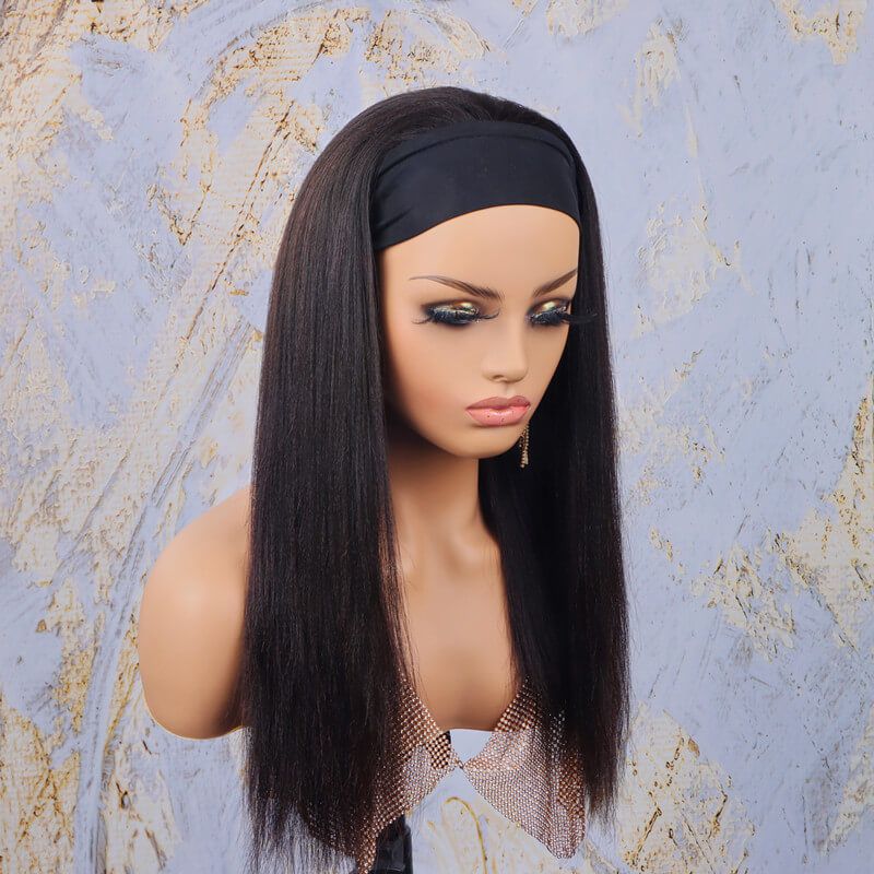 Easy Install Straight Human Hair Go Headband Wig 150% Density