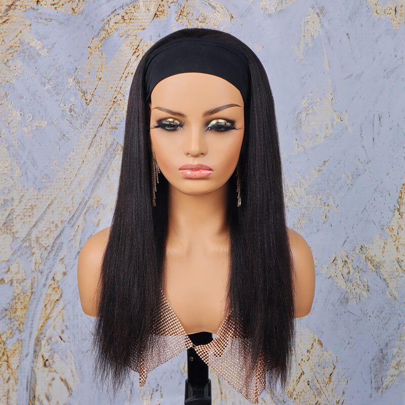 Easy Install Straight Human Hair Go Headband Wig 150% Density