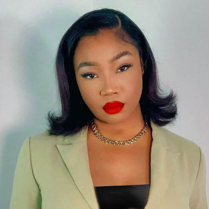 Natural Black Color Pre-plucked Lace Front Wig