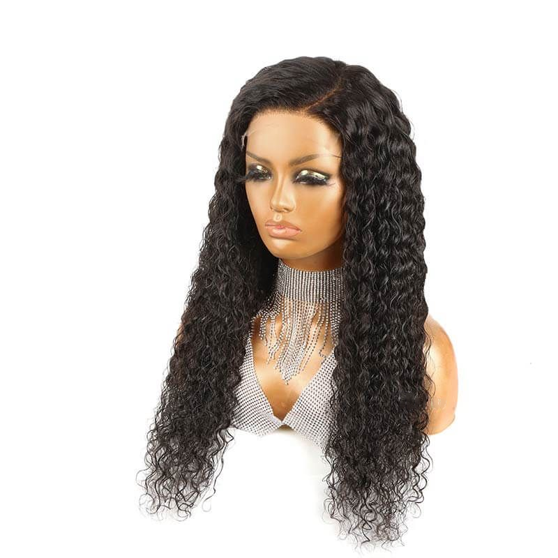 High Density Water Wave 13x6 Swiss Lace Front Wig 100% Human Virgin Hair