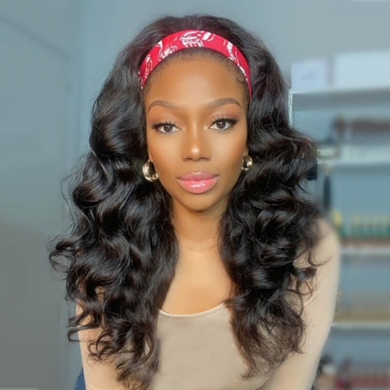 Elegant Body Wave Affordable Headband Wig Human Hair