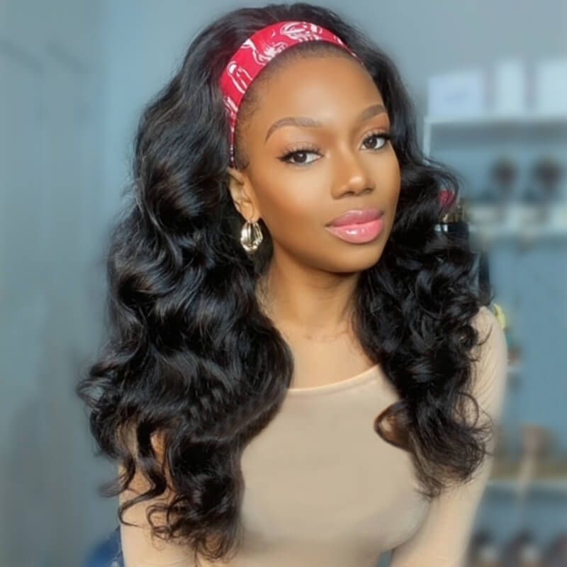 Elegant Body Wave Affordable Headband Wig Human Hair