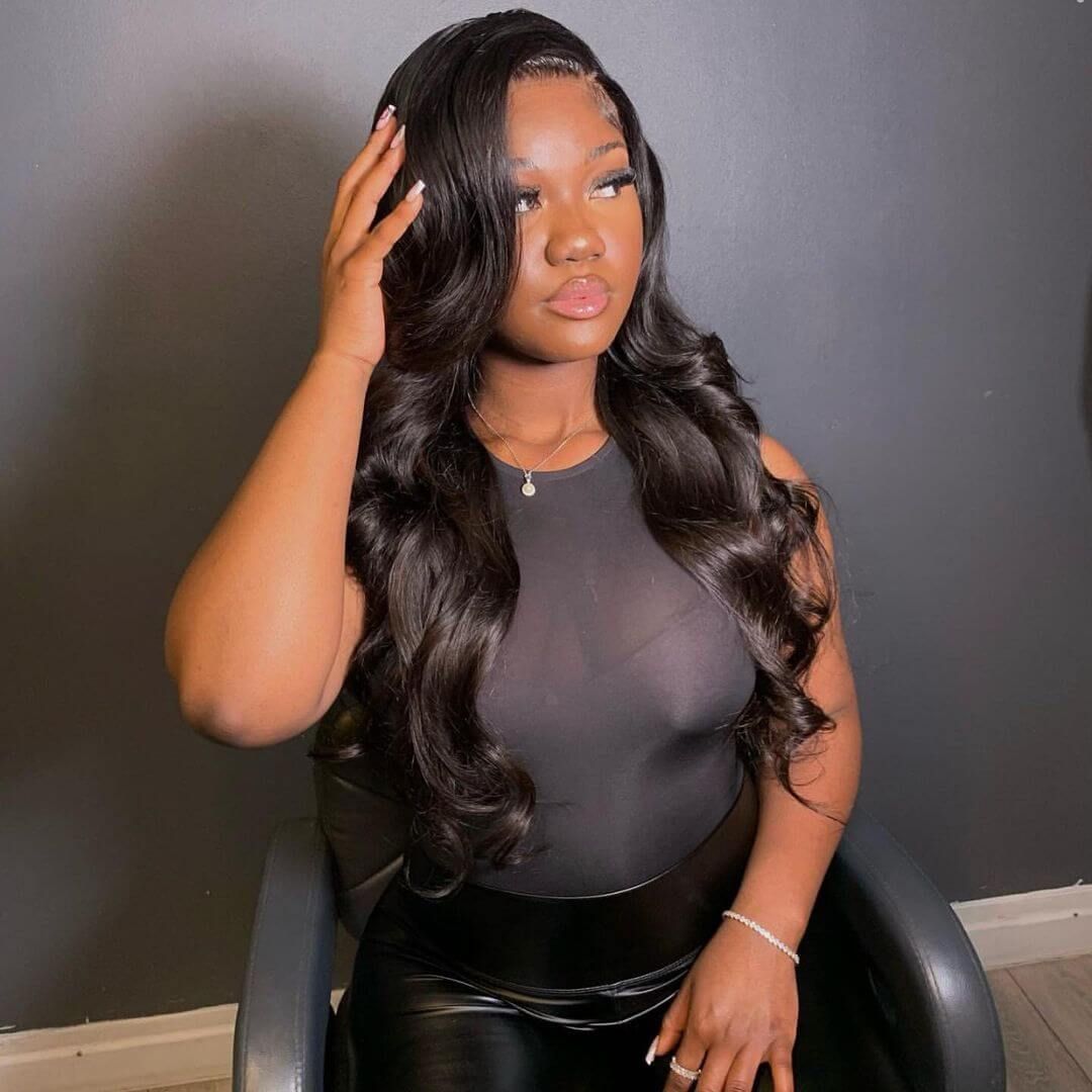 13x6 Lace Front Wig Body Wave Human Hair Pre Plucked 180% Density