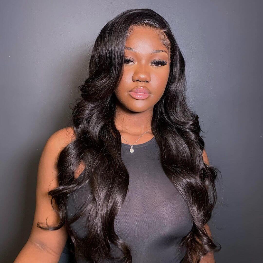 13x6 Lace Front Wig Body Wave Human Hair Pre Plucked 180% Density