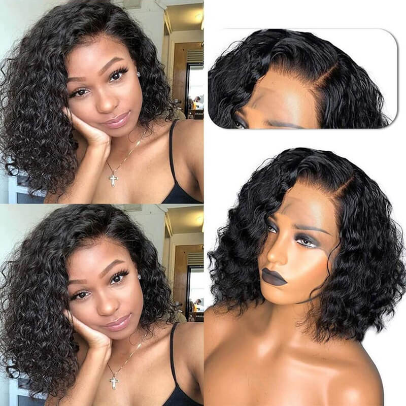 100% Virgin Hair High Density Pre Plucked 13x4 Swiss Lace Front Bob Wig