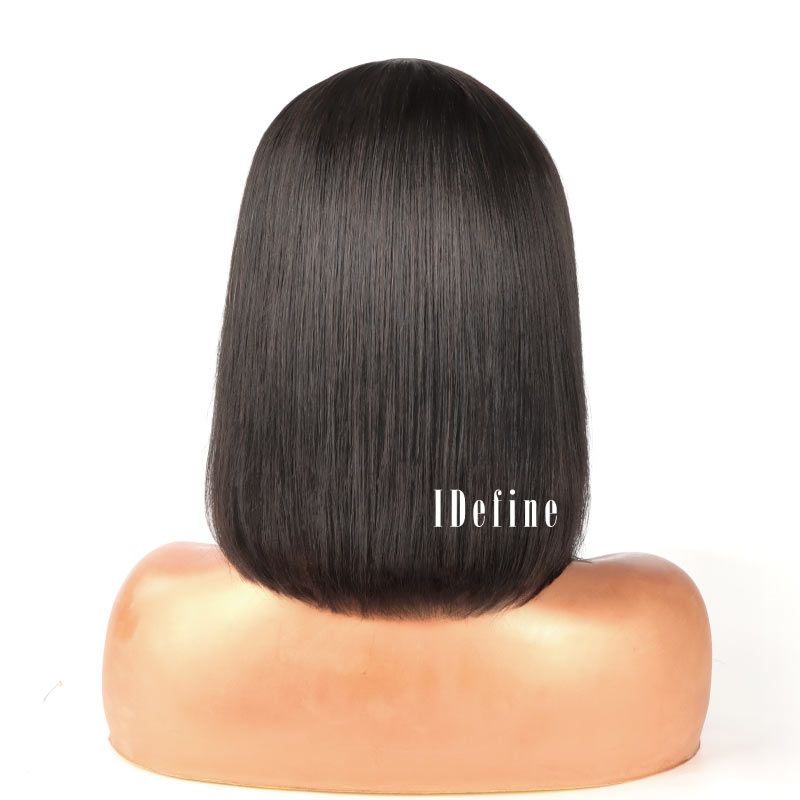 13x4 Swiss Lace Bob Lace Front Wig Silky Straight Human Hair 150% Density