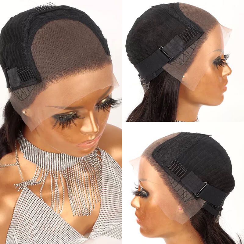 13x4 Swiss Lace Bob Lace Front Wig Silky Straight Human Hair 150% Density