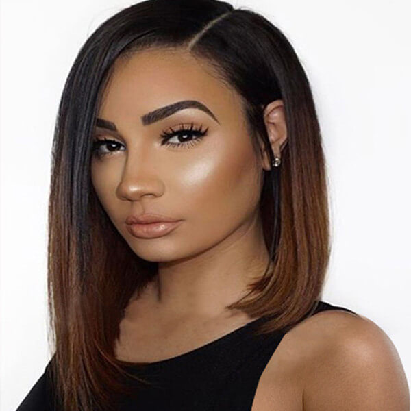 Bob Brown Ombre 13X4 Lace Front Wig Human Hair