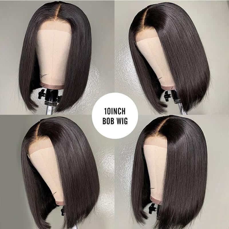 Straight Short Bob 13x4 Lace Front Human Hair Wigs For Black Women