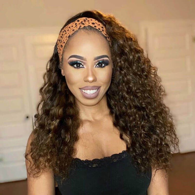Easy Install Affordable Headband Wig Deep Wave Human Hair