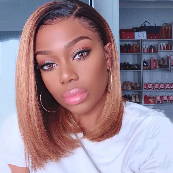 13X4 Lace Front Wig Malaysian Human Hair Bob Lace Wig