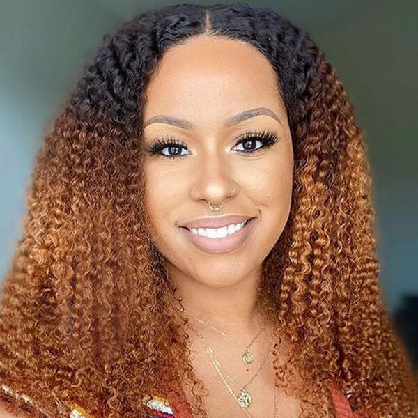 13X4 Lace Front Wig Human Hair Ombre Curly Lace Wig