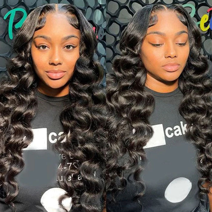 13*4 13*6 HD Transparent Skin Melt Loose Wave Lace Front Wig Human Hair Wigs
