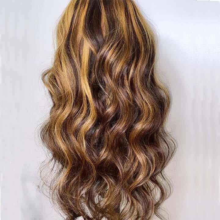Body Wave U Part Wig 150% Density Glueless Human Hair Hair For Women P4/27# Color