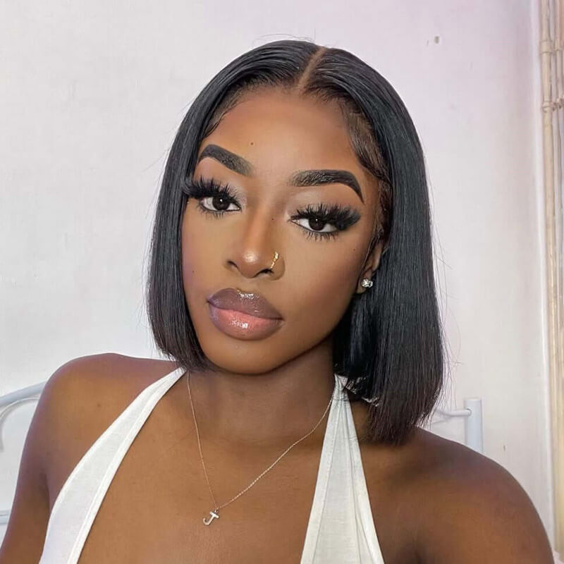 Bob Silky Straight 4x4 Lace Wig Human Hair Closure Wig