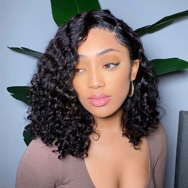 4x4 Natural Big Kinky Curly Human Hair Closure Lace Wig