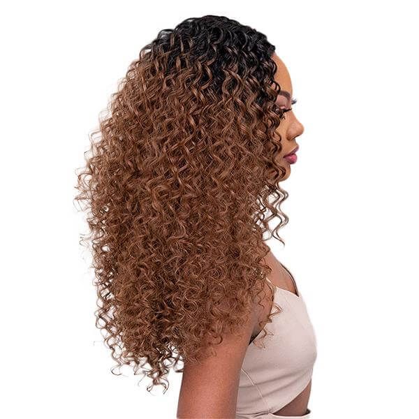 Brazilian Water Wave Human Hair Ombre Caramel Brown Highlights Lace Wigs