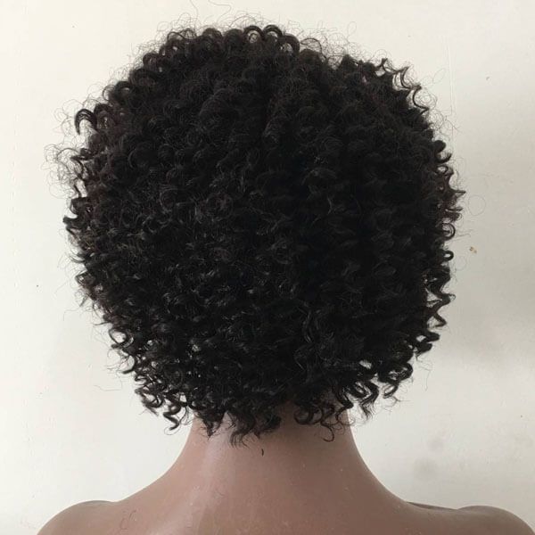 Short Curly Bob Natural Color Lace Front Wig Human Hair