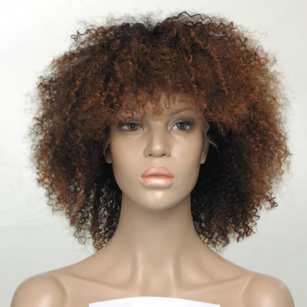 Curly 4x4 Lace Ombre Color Bob Human Hair Wig