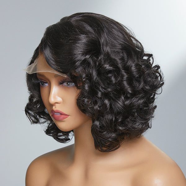 Elegant and Cute Big Loose Wave Human Hair Glueless 4x4 Closure Wig