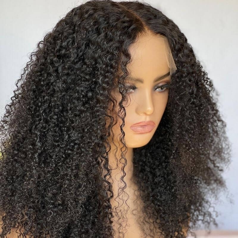 13x4 Lace Front Wigs Afro Kinky Curly Glueless Clear Lace Wigs 150% Density