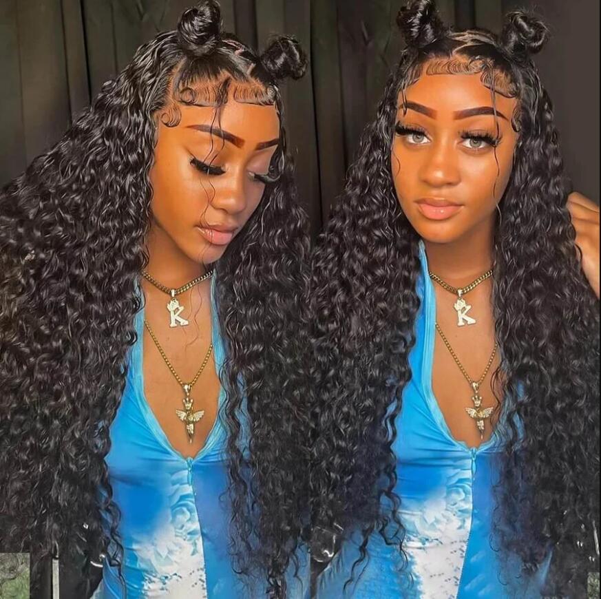 13X4 HD Undetected Transparent Swiss Lace Front Wig Brazilian Water Wave Human Hair Wigs