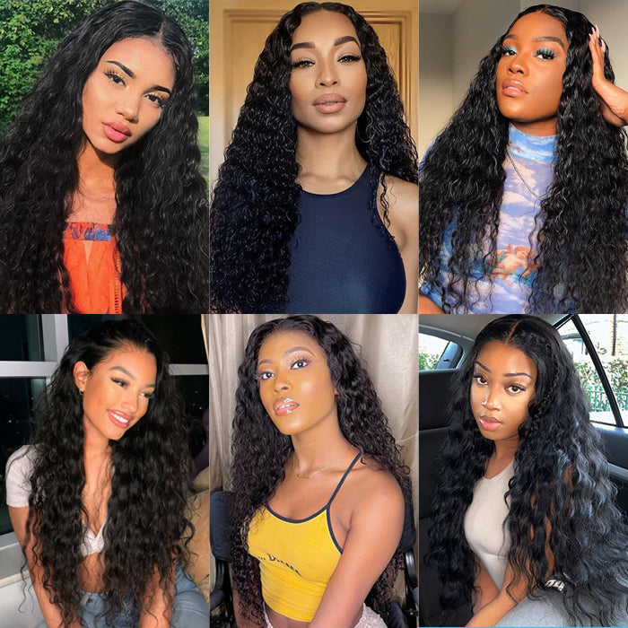 Glueless Water Wave 13*6 HD Lace Frontal Wig Clear Lace Clean Hairline Skin Melt Human Hair Lace Wig