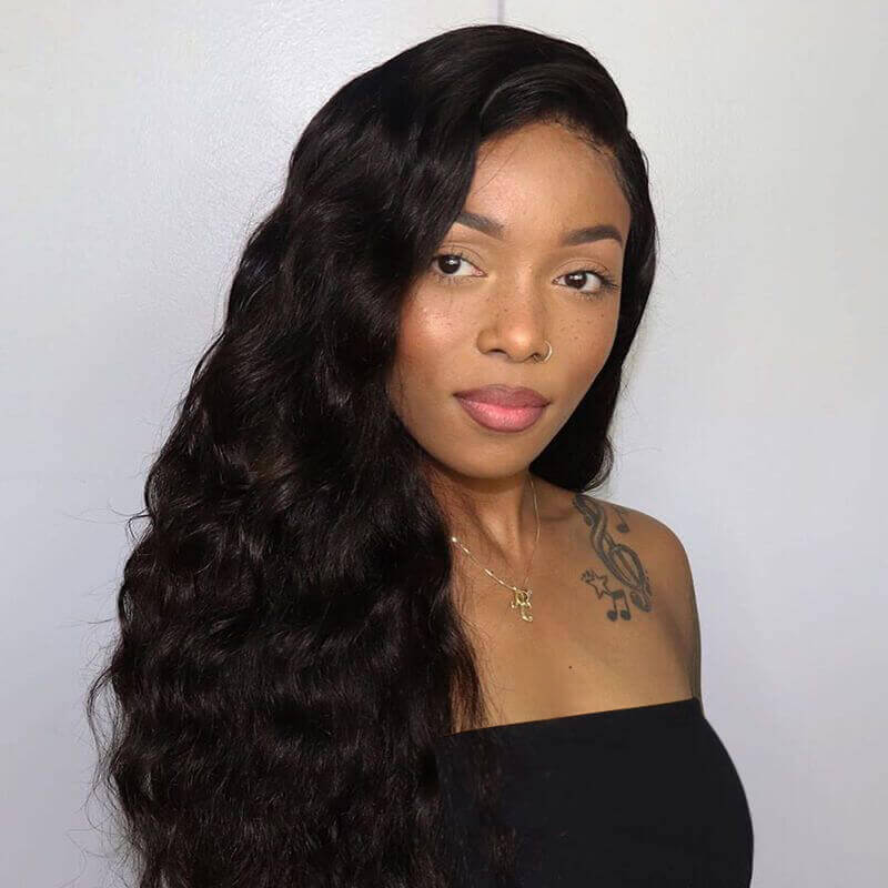 Body Wave Pre-plucked Human Hair 13X6 Lace Front Wig 180% Density Invisible Knots