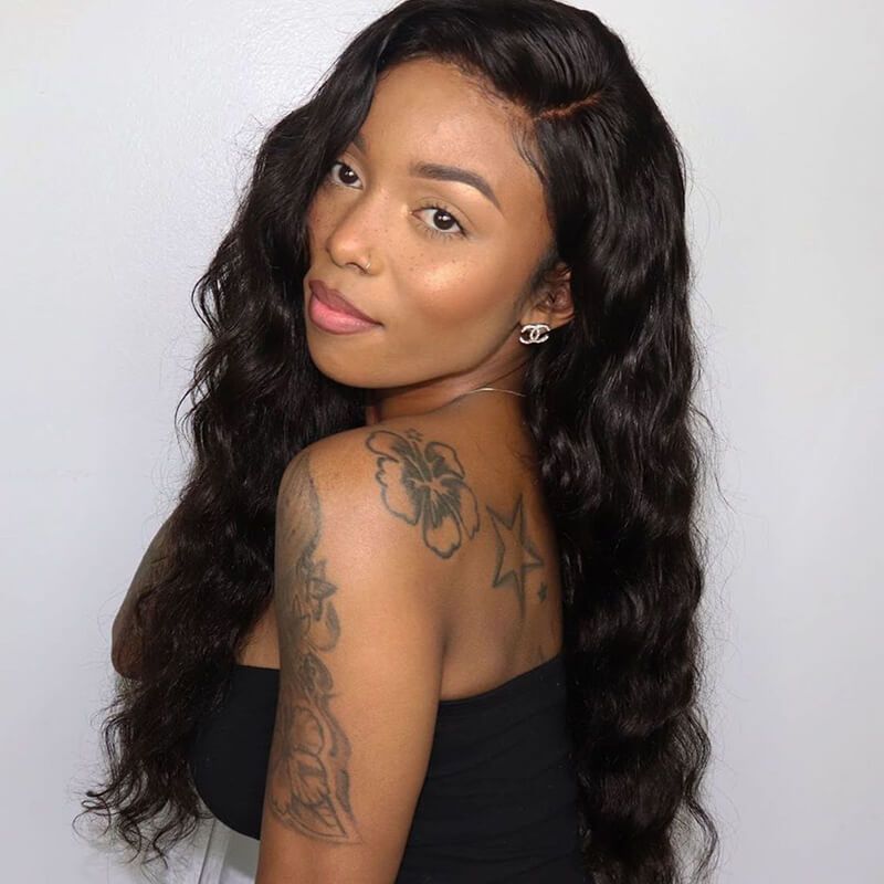Body Wave Pre-plucked Human Hair 13X6 Lace Front Wig 180% Density Invisible Knots
