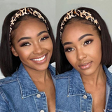 Throw On & Go | Affordable Headband Bob Wig 100% Human Hair (Get 2 Free Trendy Headbands)