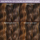 Boho-Chic | Chestnut Brown Highlights Bohemian Curly 5x5 Closure Lace Glueless Mid Part Long Curly Wig