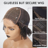 Ombre Brown Funmi Curly 5x5 Closure HD Lace Glueless Side Part Short Wig 100% Human Hair