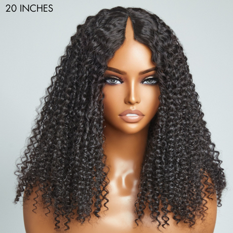 Protective V Part Glueless Long Wig 100% Human Hair (Kinky Straight / Body Wave / Jerry Curly)