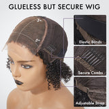 Breathable Cap Afro Curly Left C Part Glueless 5x5 Closure Lace Wig Beginner Friendly