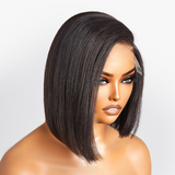 Asymmetric Bob Minimalist HD Lace Glueless C Part Short Wig 100% Human Hair