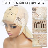 PreMax Wigs | Easily Redyed 613 Silky Straight 5x5 Closure HD Lace Glueless Mid Part Long Wig 100% Human Hair