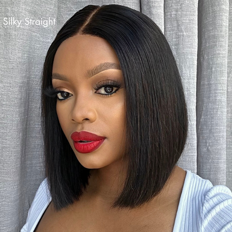 Put On & Go Straight Bob Minimalist HD Lace Glueless Mid Part Short Wig 100% Human Hair