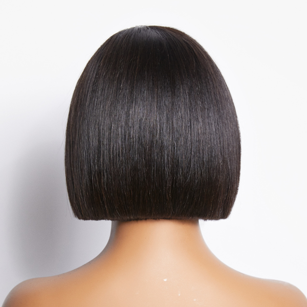 Put On & Go Blunt Cut Straight Bob Minimalist HD Lace Glueless C Part Wig